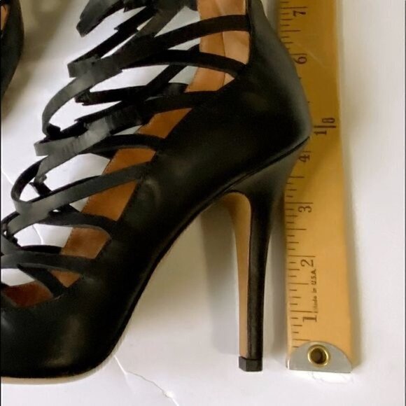 NIB Isabel Marant Paw Black Leather Heeled Sandals size 38 EU - Picture 15 of 16